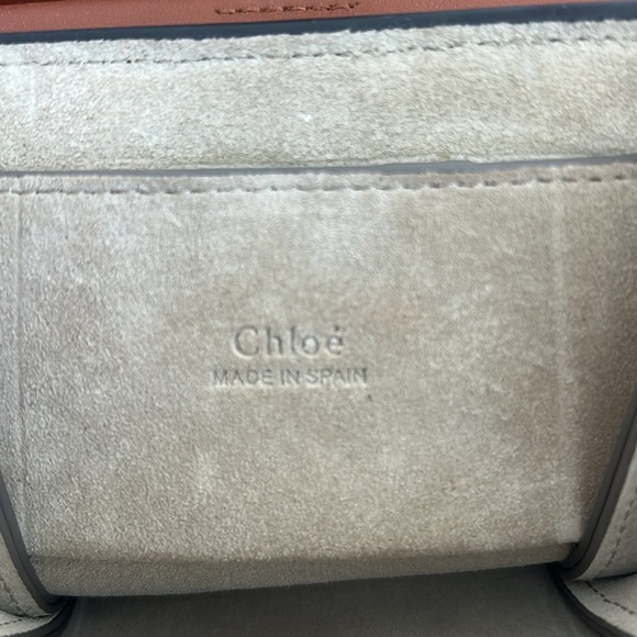 CHLOE Faye Brown Bag with Gold Ring 24 inch drop Mini in Brown calfskin/ suede - Picture 11 of 12